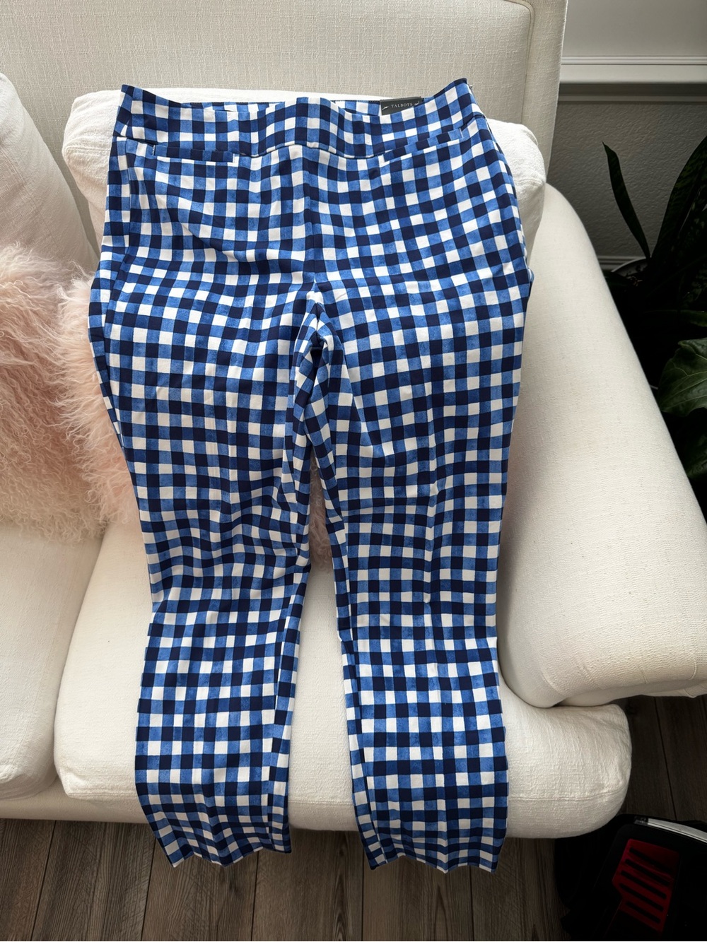 Talbots Blue and White Gingham Pants